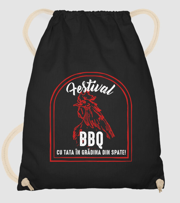 Festival BBQ - cu tata în grădina din spate! model negru pe tricou