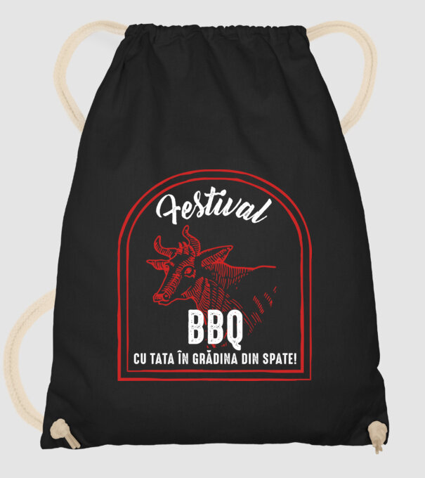 Festival BBQ - cu tata în grădina din spate! model negru pe tricou