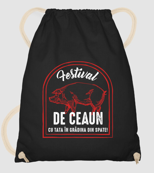 Festival de ceaun - cu tata în grădina din spate! model negru pe tricou