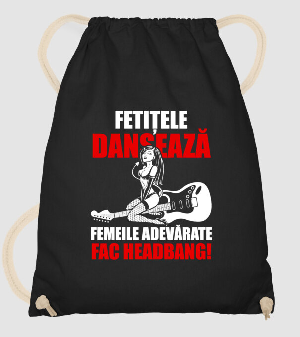 fetițele dansează, femeile adevărate fac headbang! model negru pe tricou