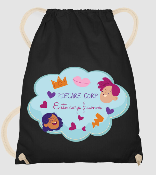 Fiecare corp model negru pe tricou