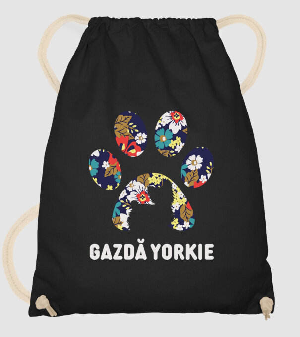 Gazdă Yorkie model negru pe tricou