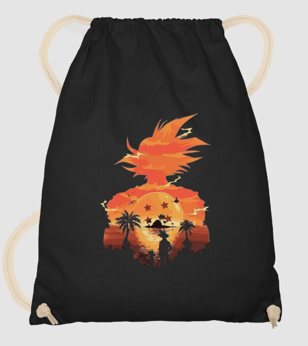 goku sunset 2 model negru pe tricou
