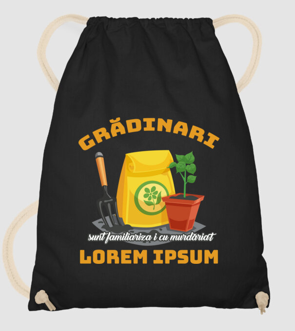 Grădinari model negru pe tricou
