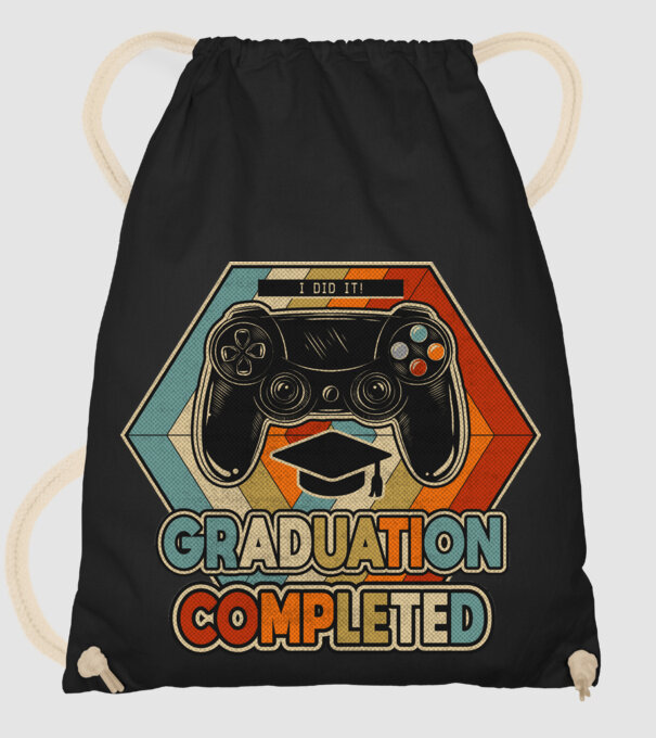 Graduation Completed model negru pe tricou