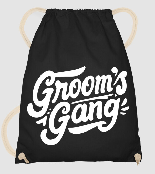 Grooms Gang model negru pe tricou