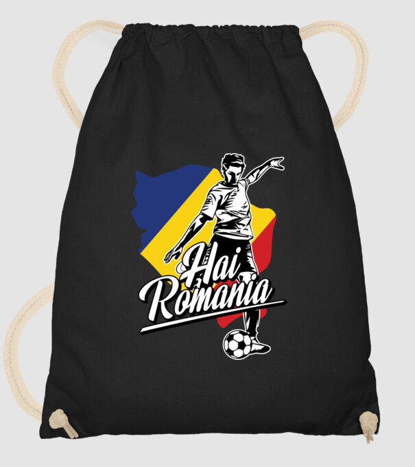 Hai romania fotbal model negru pe tricou