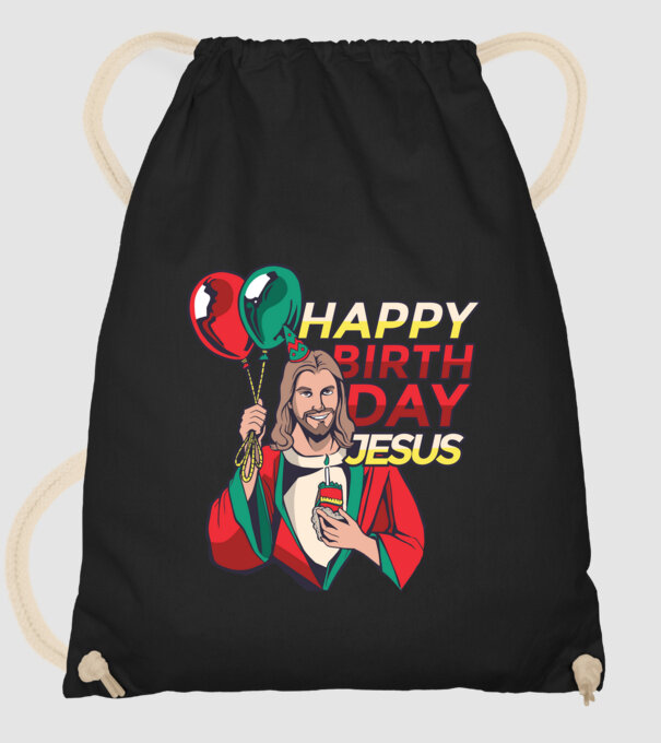 Happy Birtday Jesus! model negru pe tricou