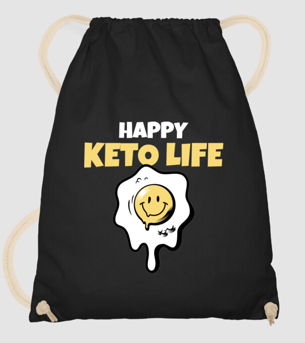 HAPPY KETO LIFE model negru pe tricou