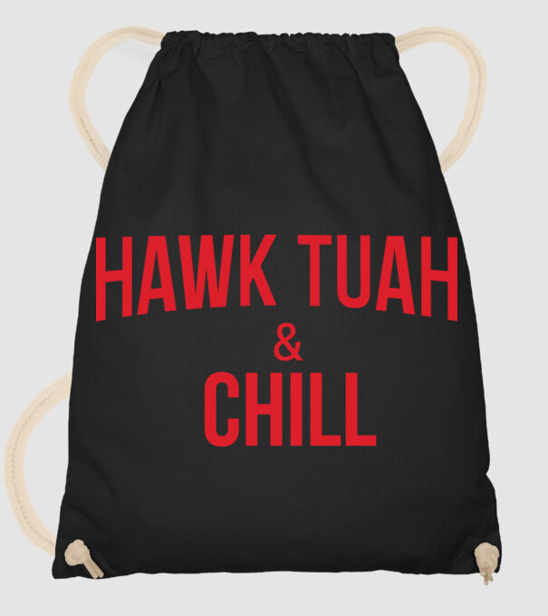 Hawk tuah and chill red netflix model negru pe tricou