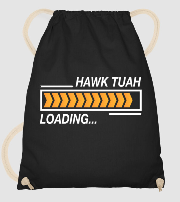 Hawk tuah loading model negru pe tricou
