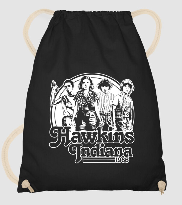 hawkins indiana stranger things2 model negru pe tricou