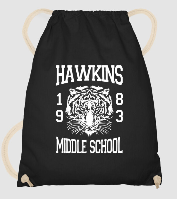 hawkins middle school 83 white model negru pe tricou