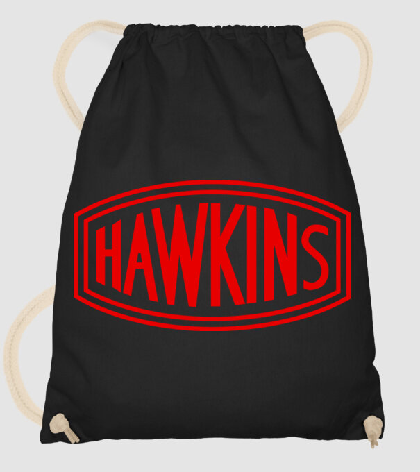hawkins stranger things model negru pe tricou