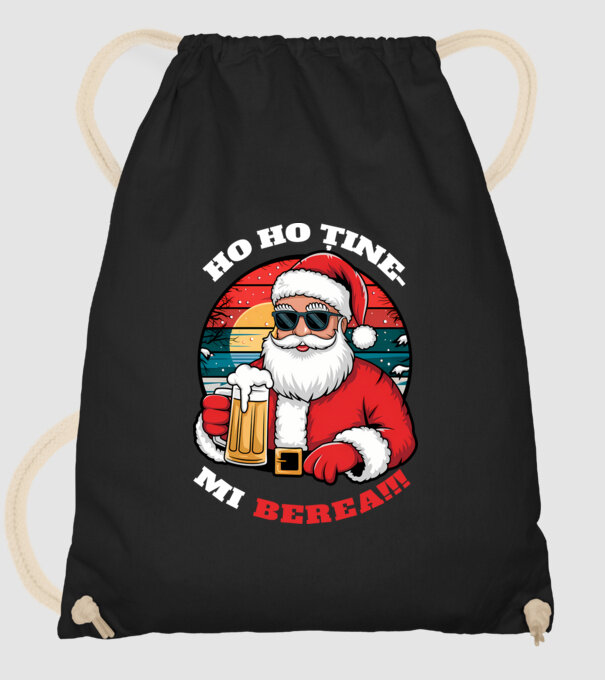 Ho ho ține mi berea! Negru model negru pe tricou