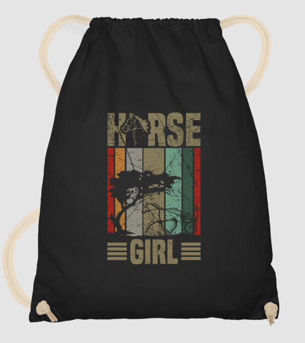 Horse girl model negru pe tricou