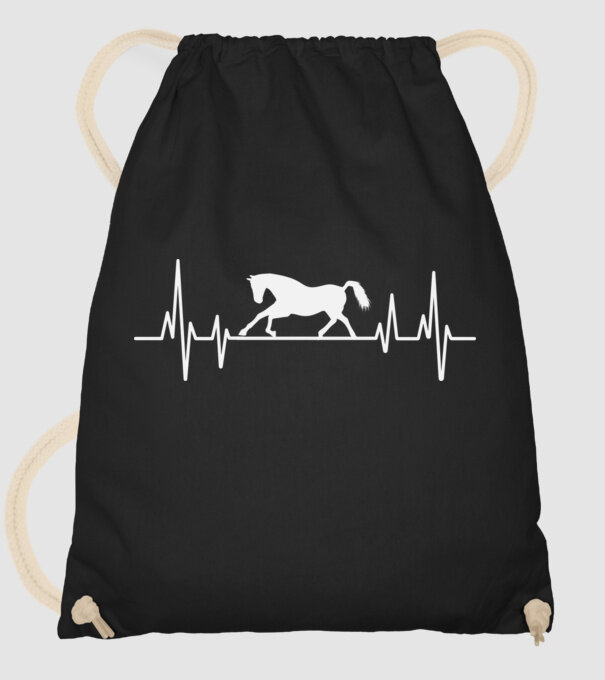 horse heartbeat model negru pe tricou