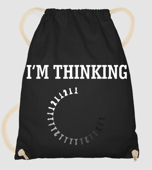 Im thinking model negru pe tricou