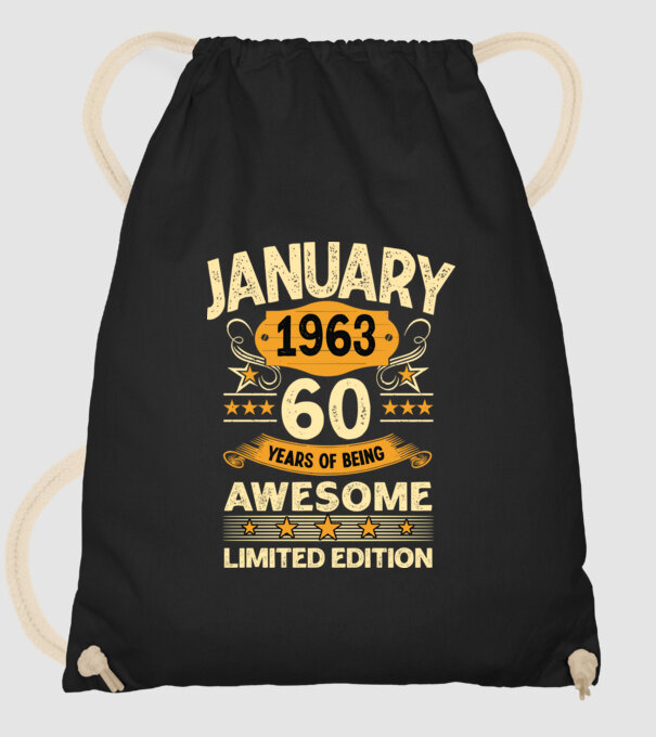 January 1963 60 years of being limited edition model negru pe tricou