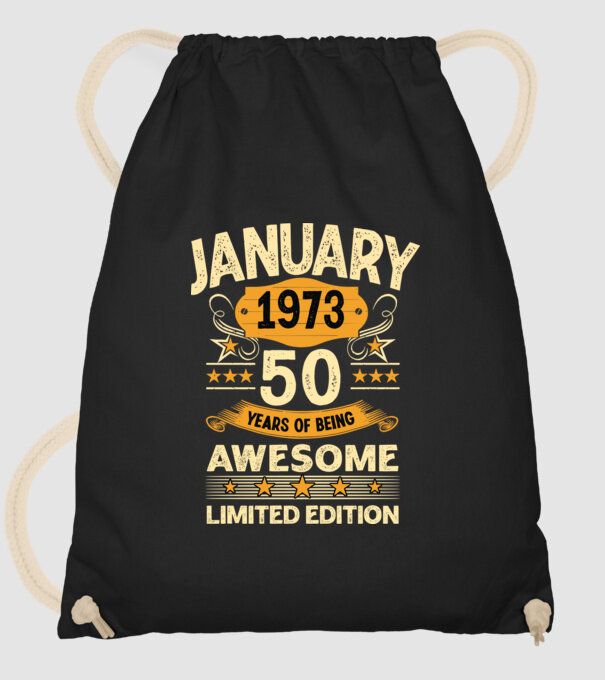 January 1973 50 years of being limited edition model negru pe tricou