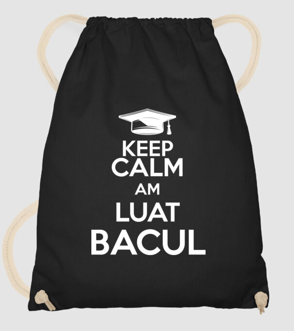 Keep calm, am luat bacul model negru pe tricou