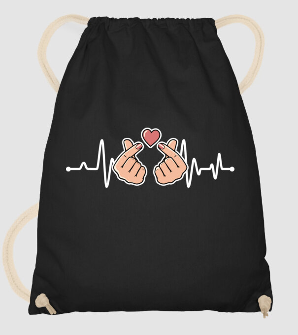 Kpop heartbeat model negru pe tricou
