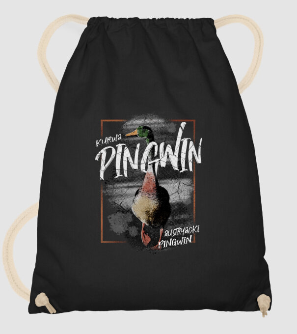Kurwa pingwin model negru pe tricou