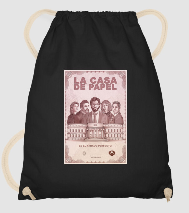 la casa de papel poster model negru pe tricou