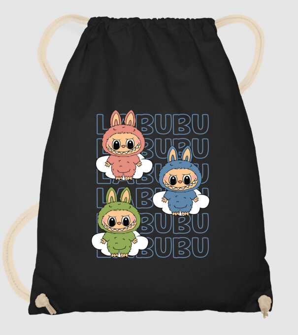 LABUBU model negru pe tricou