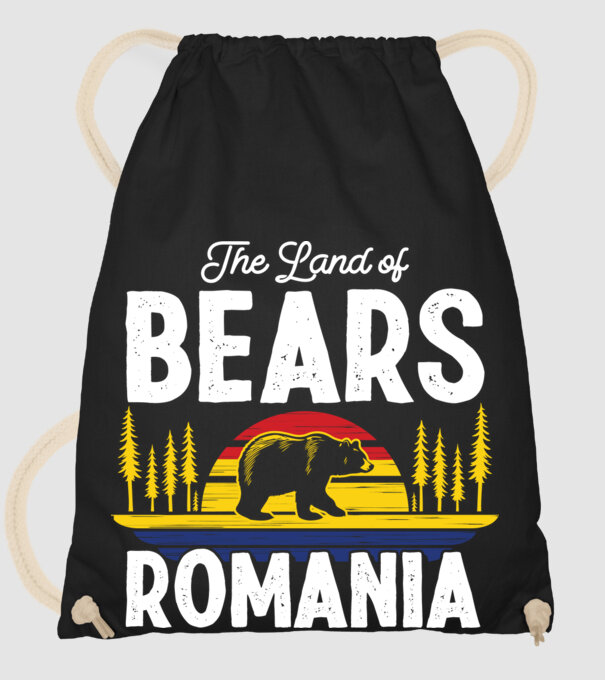 Land of Bears model negru pe tricou