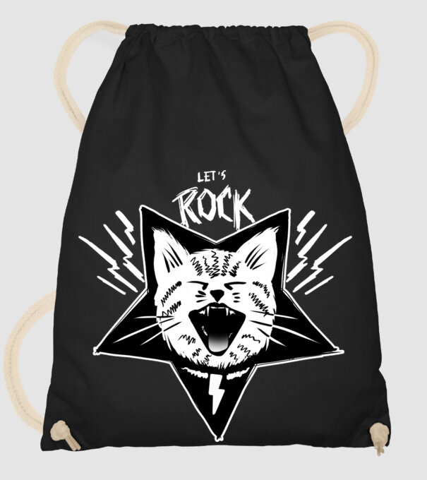 Let's rock model negru pe tricou
