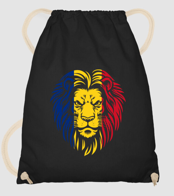 Leul românesc model negru pe tricou