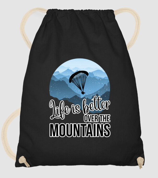 Life is better over the mountains model negru pe tricou