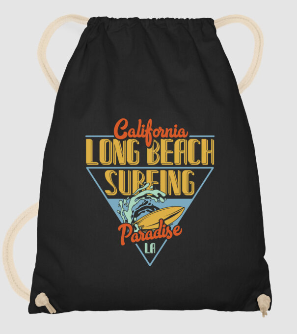 Long Beach model negru pe tricou