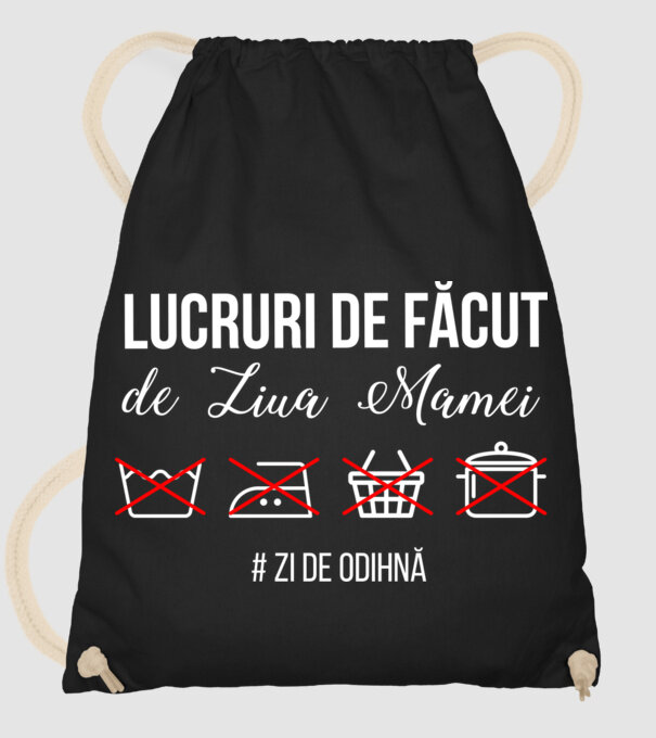 Lucruri de făcut de Ziua Mamei - # zi de odihnă model negru pe tricou