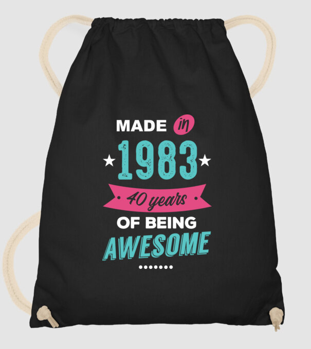 Made in 1983 model negru pe tricou