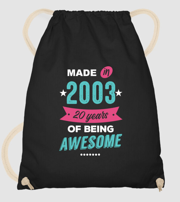 Made in 2003 model negru pe tricou