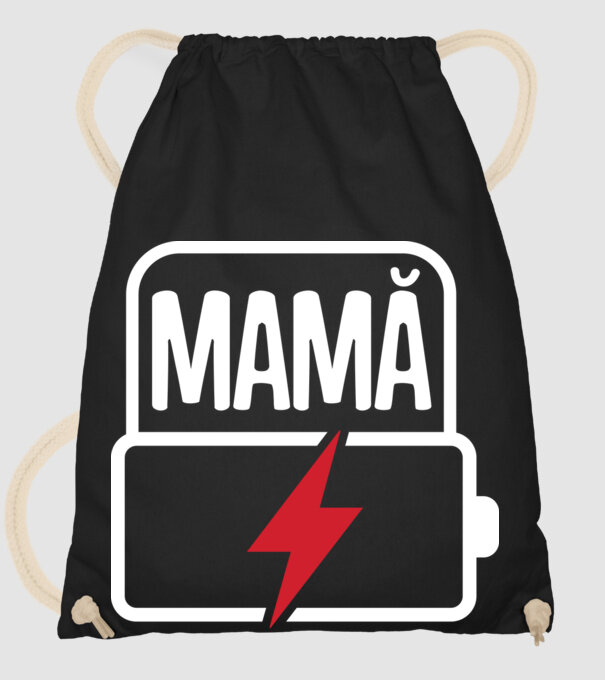 Mamă la încărcat model negru pe tricou