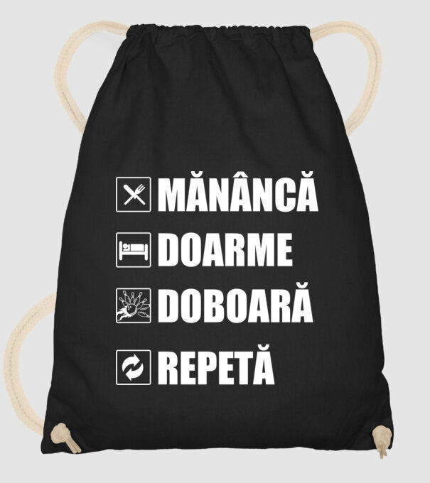 mănâncă doarme doarme doboară repetă model negru pe tricou