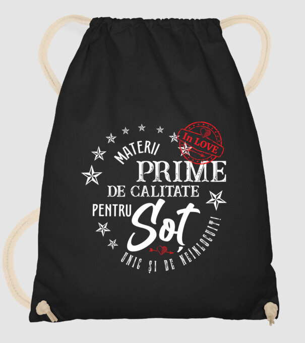 Materii prime de calitate pentru soț model negru pe tricou
