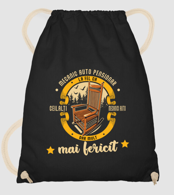MECANIC AUTO pensionar - la fel ca ceilalți mecanici auto, dar mult mai fericit model negru pe tricou