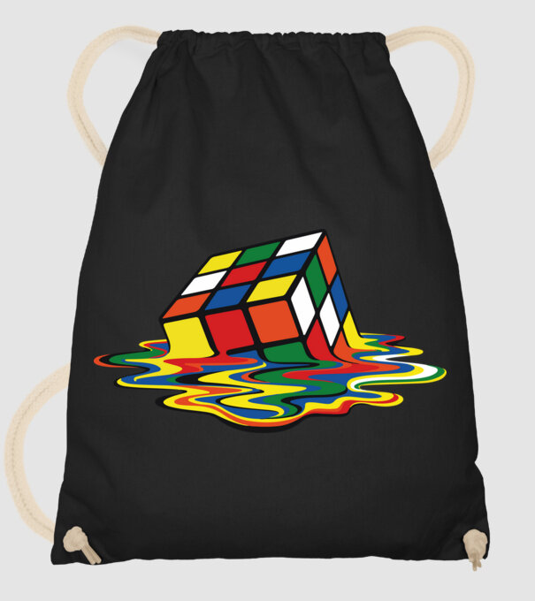 Melting Rubik model negru pe tricou