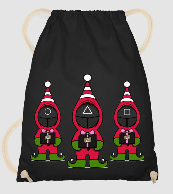 merry squid game model negru pe tricou