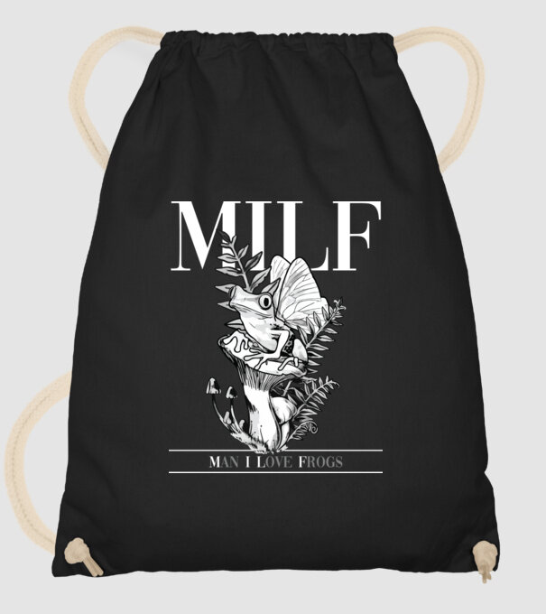 MILF man i love frogs model negru pe tricou