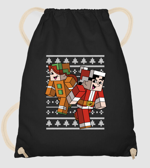 Minecraft christmas ugly sweater model negru pe tricou