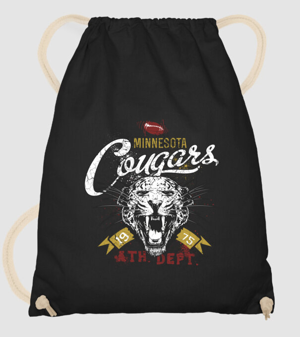 Minesota Cougars  TEXTURED model negru pe tricou