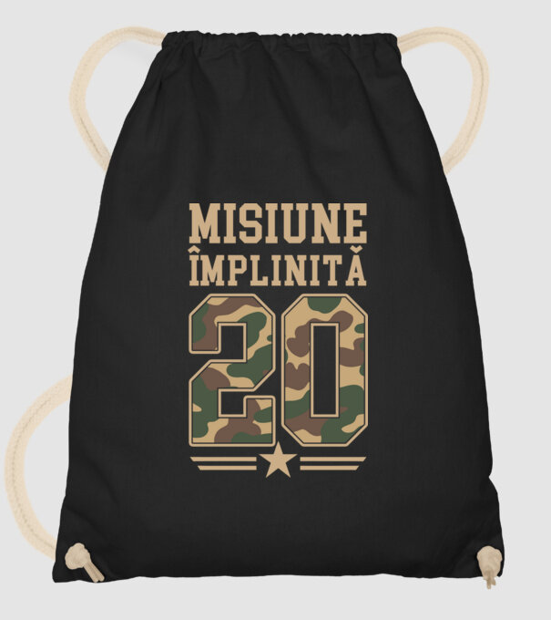 Misiune împlinită 20 model negru pe tricou