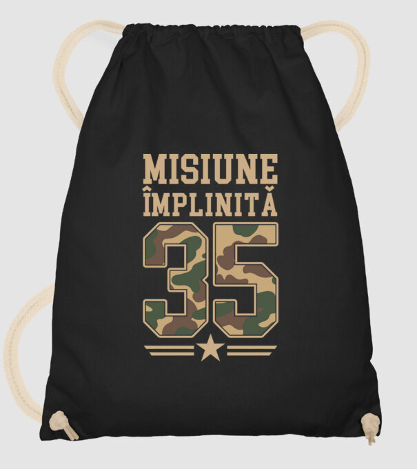 Misiune împlinită 35 model negru pe tricou
