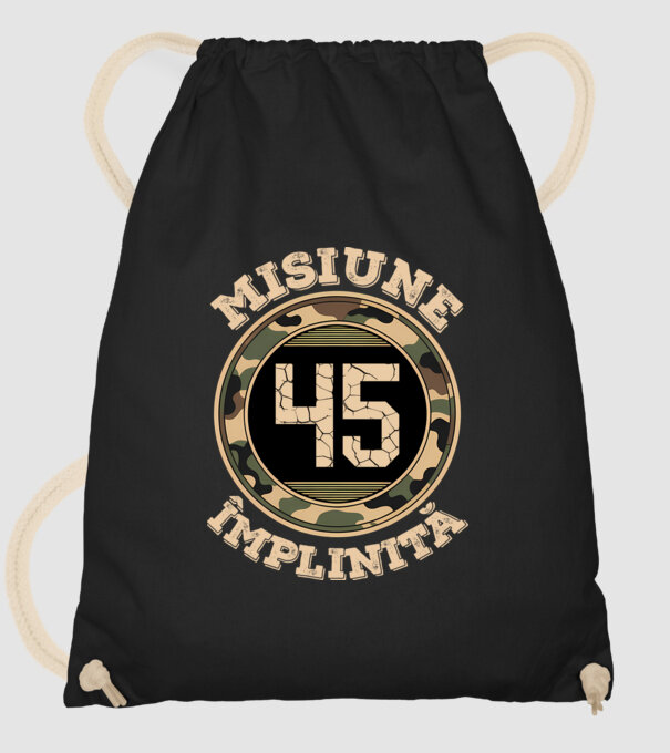 Misiune împlinită 45 model negru pe tricou