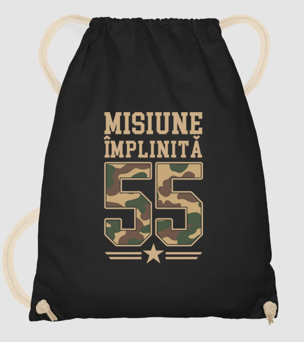 Misiune împlinită 55 model negru pe tricou